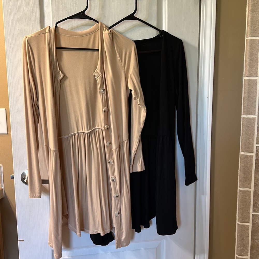 Bundle of 2 Womens Long Cardigans/Dusters size Small